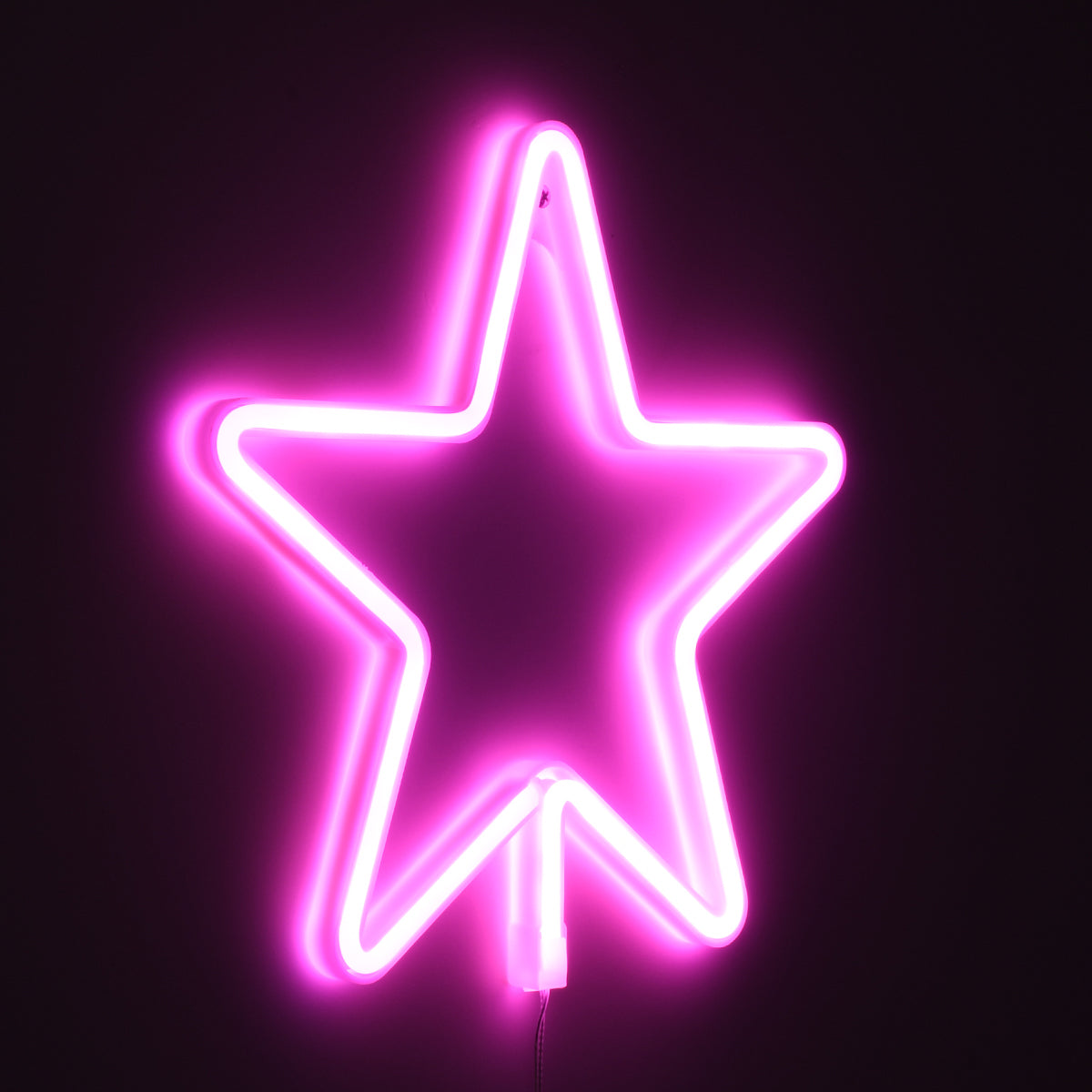 78586 Φωτιστικό Ταμπέλα Φωτεινή Επιγραφή NEON LED Σήμανσης STAR 5W με Καλώδιο Τροφοδοσίας USB - Μπαταρίας 3xAAA (Δεν Περιλαμβάνονται) - Ροζ