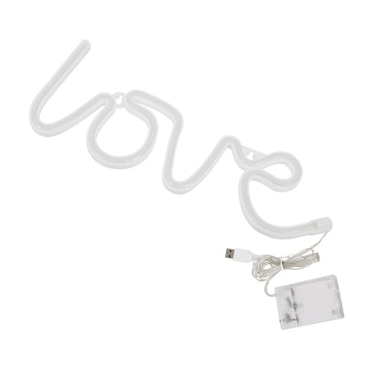 78587 Φωτιστικό Ταμπέλα Φωτεινή Επιγραφή NEON LED Σήμανσης LOVE 5W με Καλώδιο Τροφοδοσίας USB - Μπαταρίας 3xAAA (Δεν Περιλαμβάνονται) - Κόκκινο