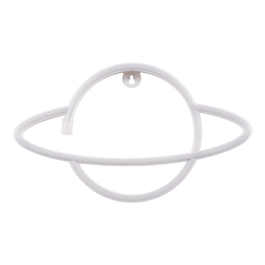 78588 Φωτιστικό Ταμπέλα Φωτεινή Επιγραφή NEON LED Σήμανσης PLANET SATURN 5W με Καλώδιο Τροφοδοσίας USB - Μπαταρίας 3xAAA (Δεν Περιλαμβάνονται) - Ροζ