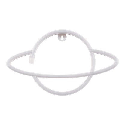 78588 Φωτιστικό Ταμπέλα Φωτεινή Επιγραφή NEON LED Σήμανσης PLANET SATURN 5W με Καλώδιο Τροφοδοσίας USB - Μπαταρίας 3xAAA (Δεν Περιλαμβάνονται) - Ροζ