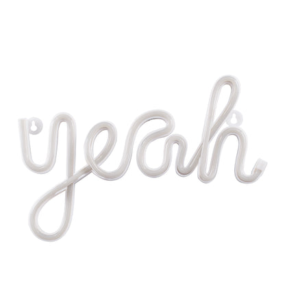 78589 Φωτιστικό Ταμπέλα Φωτεινή Επιγραφή NEON LED Σήμανσης YEAH 5W με Καλώδιο Τροφοδοσίας USB - Μπαταρίας 3xAAA (Δεν Περιλαμβάνονται) - Κόκκινο