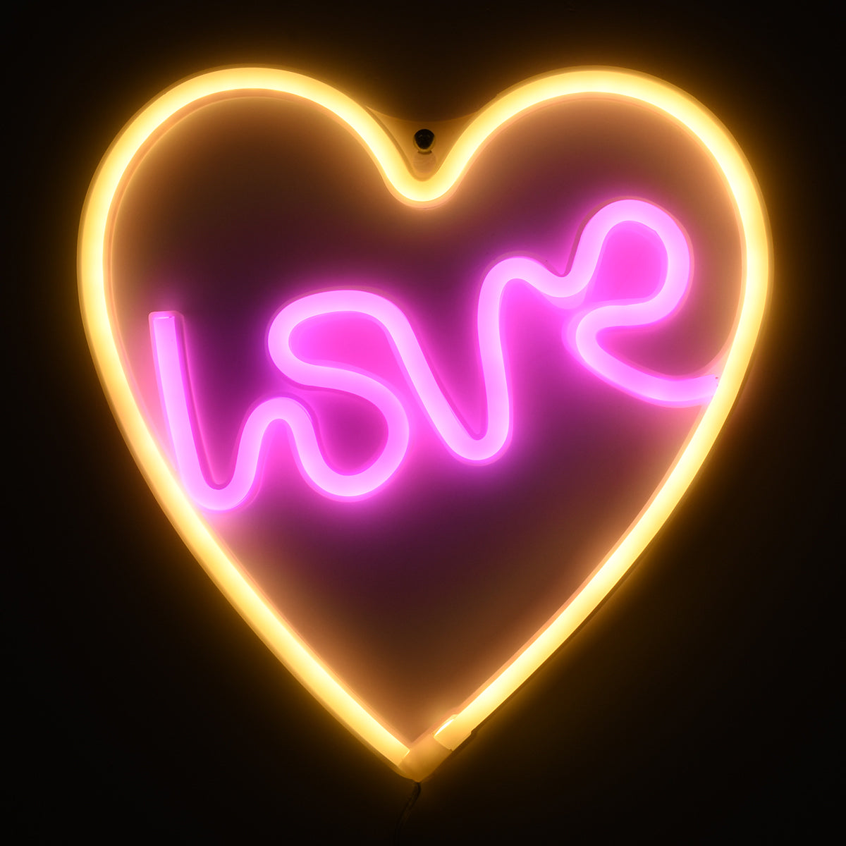 78591 Φωτιστικό Ταμπέλα Φωτεινή Επιγραφή NEON LED Σήμανσης LOVE & HEART 5W με Καλώδιο Τροφοδοσίας USB - Μπαταρίας 3xAAA (Δεν Περιλαμβάνονται) - Ροζ & Θερμό Λευκό 2700K