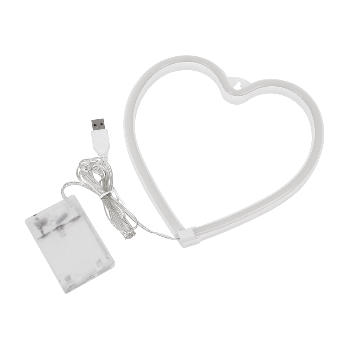 78592 Φωτιστικό Ταμπέλα Φωτεινή Επιγραφή NEON LED Σήμανσης HEART 5W με Καλώδιο Τροφοδοσίας USB - Μπαταρίας 3xAAA (Δεν Περιλαμβάνονται) - Ροζ