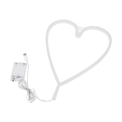 78593 Φωτιστικό Ταμπέλα Φωτεινή Επιγραφή NEON LED Σήμανσης HEART LINE 5W με Καλώδιο Τροφοδοσίας USB - Μπαταρίας 3xAAA (Δεν Περιλαμβάνονται) - Ροζ