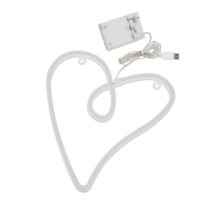 78594 Φωτιστικό Ταμπέλα Φωτεινή Επιγραφή NEON LED Σήμανσης CALLIGRAPHIC HEART LINE 5W με Καλώδιο Τροφοδοσίας USB - Μπαταρίας 3xAAA (Δεν Περιλαμβάνονται) - Ροζ