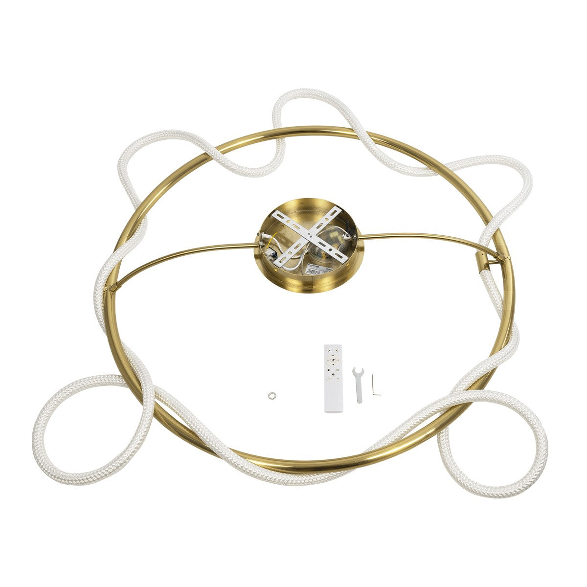 GLOW KLV-101-0150 Φωτιστικό Οροφής LED 65W 6500lm 360° AC 220-240V IP20 Ρυθμιζόμενο Λευκό CCT με Χειριστήριο από 2700K έως 6000K Dimmable - Lumileds SMD Chip - Χρυσό Πλατίνα - Μ100 x Π100 x Υ30