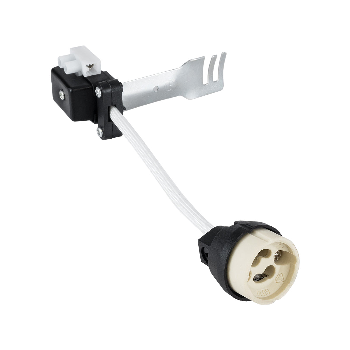 LAMPHOLDER 78950 Ντουί GU10 Πορσελάνης με 15cm VDE Καλώδιο - Anti-Fire Protection High Resistance Tube & Κυτίο Συνδεσμολογίας - ᐊVDEᐅ Certified - IP20 - Φ3.5 x Μ15cm