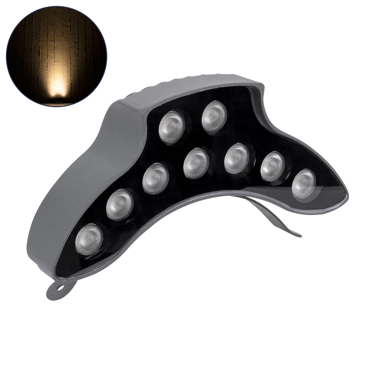 TREELIGHT-PINA 90682 Κυρτή Μπάρα Φωτισμού Wall Washer για Φυτά - Δέντρα LED 9W 990lm 30° DC 24V Αδιάβροχο IP65 Θερμό Λευκό 2700K Dimmable - Γκρι Ανθρακί - Μ20.5 x Π5.5 x Υ12