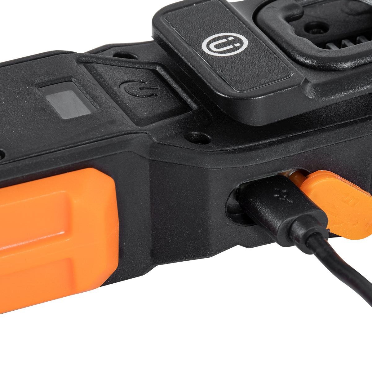 79008 Φορητός Φακός Χειρός Εργασίας LED COB 13W με Επαναφορτιζόμενη Μπαταρία 1200mAh - Ισχυρό Μαγνήτη Βάσης - Καλώδιο Φόρτισης USB & Λειτουργία Power Bank - Ψυχρό Λευκό 6000K - Μ17 x Π4.5 x Υ2.7cm