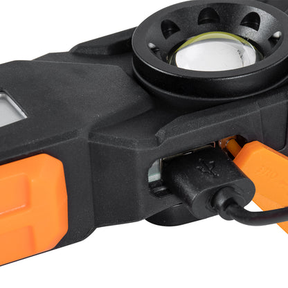 79008 Φορητός Φακός Χειρός Εργασίας LED COB 13W με Επαναφορτιζόμενη Μπαταρία 1200mAh - Ισχυρό Μαγνήτη Βάσης - Καλώδιο Φόρτισης USB & Λειτουργία Power Bank - Ψυχρό Λευκό 6000K - Μ17 x Π4.5 x Υ2.7cm