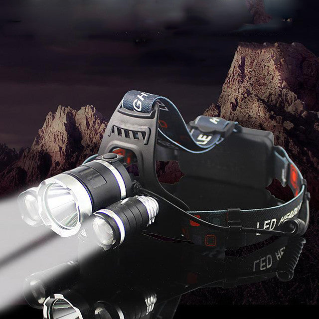 79057 Φακός Κεφαλής Επαναφορτιζόμενος LED CREE XML2-T6 Chip 30 Watt 3000lm με 2 x 18650 Μπαταρίες 6000mAh Ψυχρό Λευκό 6000K