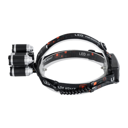 79059 Φακός Κεφαλής Επαναφορτιζόμενος LED CREE XML2-T6 Chip 30 Watt 2000lm με 2 x 18650 Μπαταρίες 5200mAh Ψυχρό Λευκό 6000K - Μ9 x Π7.5 x Υ9cm