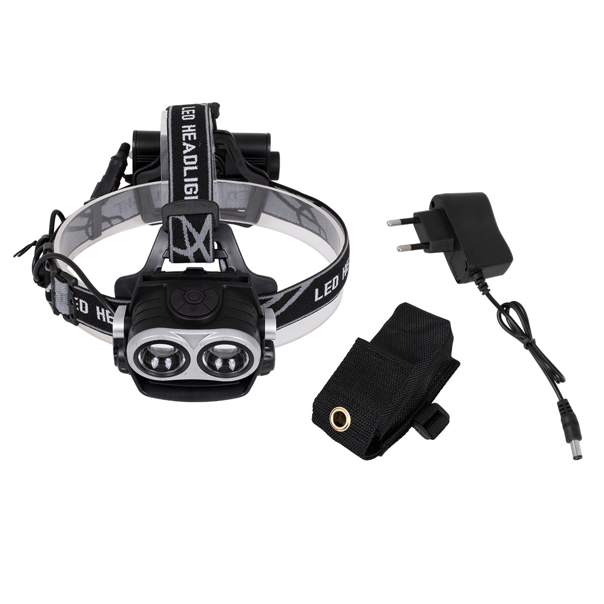 79063 Φακός Κεφαλής Επαναφορτιζόμενος και Powerbank Mode 2 x LED CREE COB XML2-T6 Chip 25 Watt 2500lm με 2 x 18650 Μπαταρίες 5000mAh και με Φορτιστή Πρίζας Αδιάβροχος IP65 Ψυχρό Λευκό 6000K