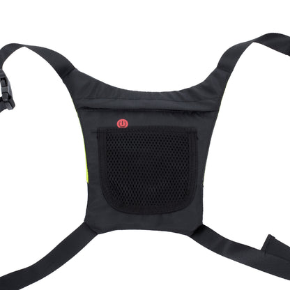 79070 Γιλέκο Ασφαλείας Φωσφοριζέ Αντανακλαστικό για Ποδηλάτες & Runners με Φωτεινή Σήμανση LED - Ενσωματωμένη Μπαταρία 650mAh DC 5V Επαναφορτιζόμενο με Καλώδιο Τροφοδοσίας USB & Ασύρματο Χειριστήριο - Μαύρο & Λαχανί Φωσφοριζέ Αδιάβροχο IP65