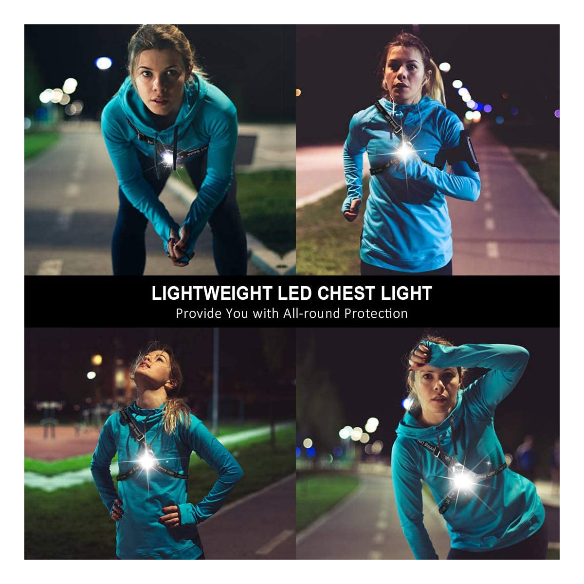 79072 Φορητός Φακός Ασφαλείας Στήθους & Πλάτης για Ποδηλάτες & Runners με Φωτεινή Σήμανση LED XRE Q5 5W 600lm 200° - Ενσωματωμένη Μπαταρία 2000mAh DC 5V Επαναφορτιζόμενος με Καλώδιο Τροφοδοσίας USB 2.0 3 Modes Αδιάβροχος IP66 Ψυχρό Λευκό 6000K