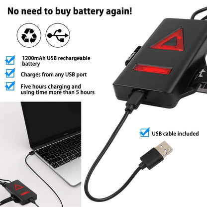 79072 Φορητός Φακός Ασφαλείας Στήθους & Πλάτης για Ποδηλάτες & Runners με Φωτεινή Σήμανση LED XRE Q5 5W 600lm 200° - Ενσωματωμένη Μπαταρία 2000mAh DC 5V Επαναφορτιζόμενος με Καλώδιο Τροφοδοσίας USB 2.0 3 Modes Αδιάβροχος IP66 Ψυχρό Λευκό 6000K