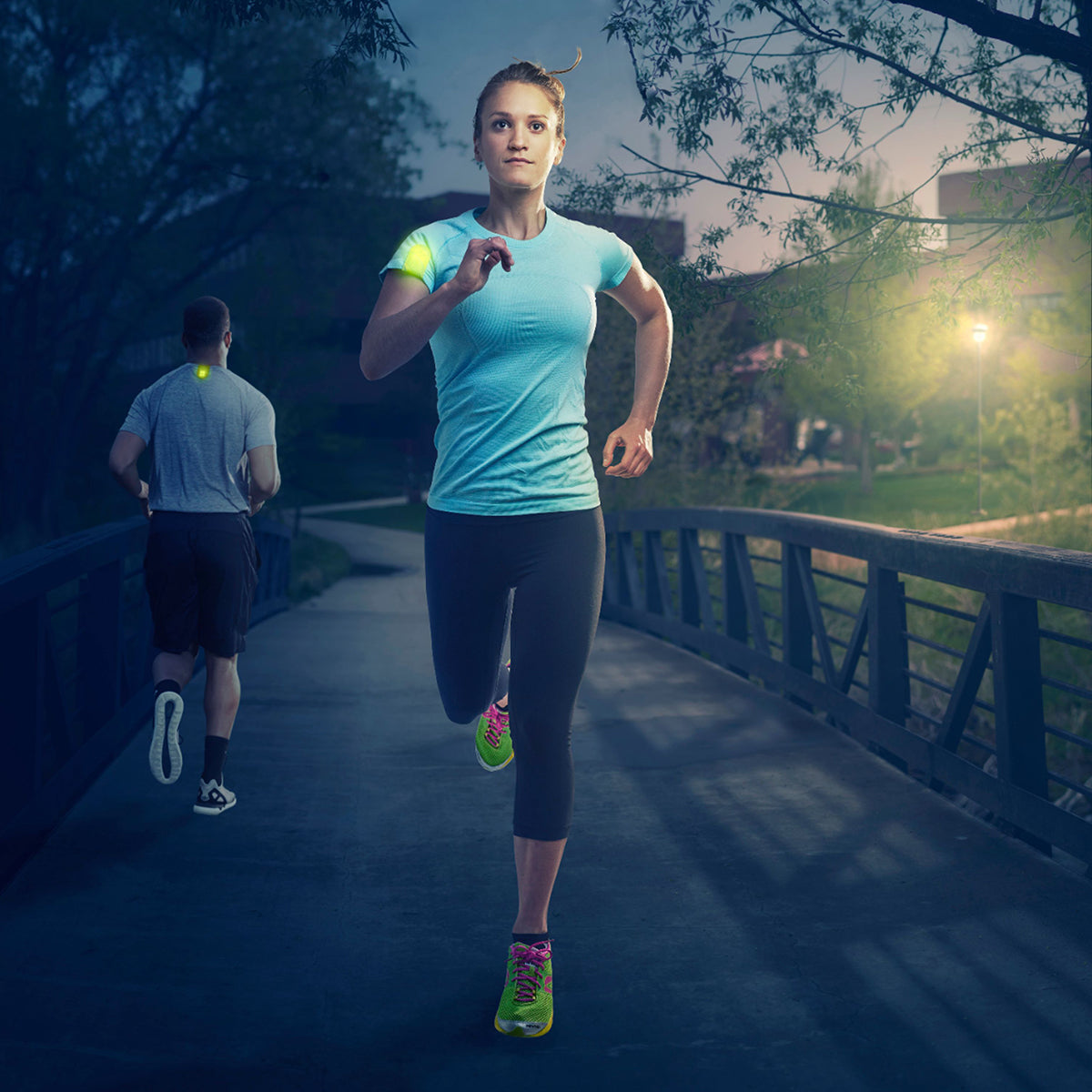 79073 Μαγνητικό Clip Ασφαλείας Φωσφοριζέ Αντανακλαστικό για Ποδηλάτες & Runners με Φωτεινή Σήμανση LED & Μπαταρία CR2032 - Αδιάβροχο IP65 Λαχανί Φωσφοριζέ