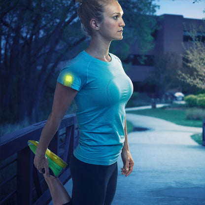 79073 Μαγνητικό Clip Ασφαλείας Φωσφοριζέ Αντανακλαστικό για Ποδηλάτες & Runners με Φωτεινή Σήμανση LED & Μπαταρία CR2032 - Αδιάβροχο IP65 Λαχανί Φωσφοριζέ