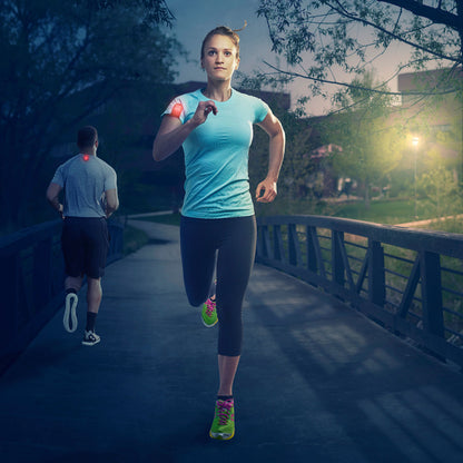 79074 Μαγνητικό Clip Ασφαλείας Φωσφοριζέ Αντανακλαστικό για Ποδηλάτες & Runners με Φωτεινή Σήμανση LED & Μπαταρία CR2032 - Αδιάβροχο IP65 Κόκκινο Φωσφοριζέ