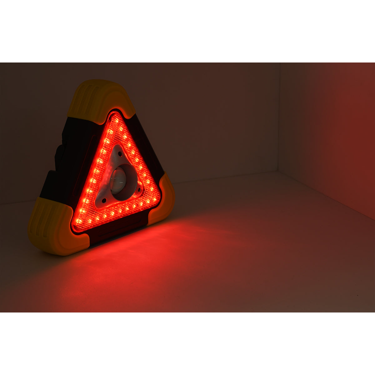 79080 Φορητό Επαναφορτιζόμενο Τρίγωνο Ασφαλείας - Προβολέας Εργασίας LED COB 15W 1500lm με Ενσωματωμένη Μπαταρία 1200mAh & Φωτοβολταϊκό Πάνελ - 5 Light Modes & Power Bank με Καλώδιο Φόρτισης USB Αδιάβροχο IP54 Ψυχρό Λευκό 6000K