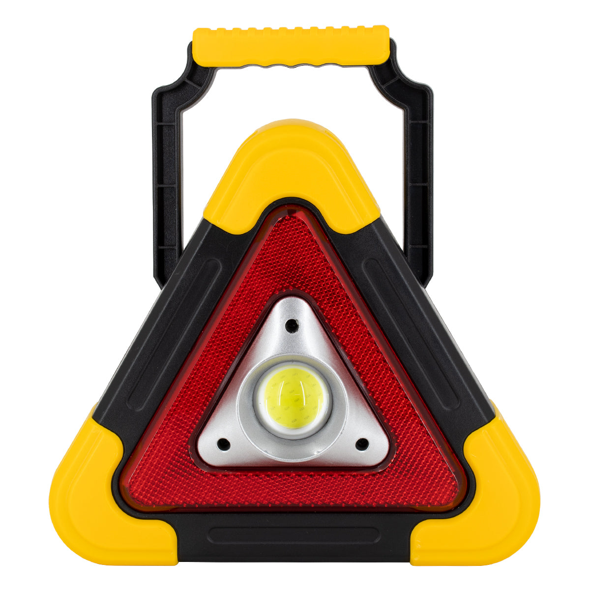 79080 Φορητό Επαναφορτιζόμενο Τρίγωνο Ασφαλείας - Προβολέας Εργασίας LED COB 15W 1500lm με Ενσωματωμένη Μπαταρία 1200mAh & Φωτοβολταϊκό Πάνελ - 5 Light Modes & Power Bank με Καλώδιο Φόρτισης USB Αδιάβροχο IP54 Ψυχρό Λευκό 6000K