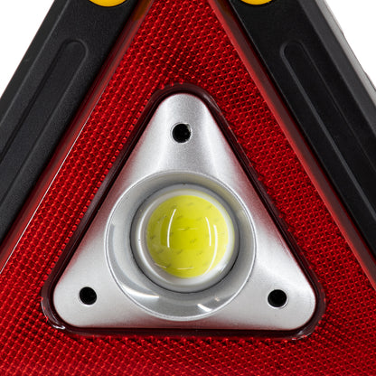 79080 Φορητό Επαναφορτιζόμενο Τρίγωνο Ασφαλείας - Προβολέας Εργασίας LED COB 15W 1500lm με Ενσωματωμένη Μπαταρία 1200mAh & Φωτοβολταϊκό Πάνελ - 5 Light Modes & Power Bank με Καλώδιο Φόρτισης USB Αδιάβροχο IP54 Ψυχρό Λευκό 6000K