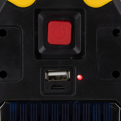 79080 Φορητό Επαναφορτιζόμενο Τρίγωνο Ασφαλείας - Προβολέας Εργασίας LED COB 15W 1500lm με Ενσωματωμένη Μπαταρία 1200mAh & Φωτοβολταϊκό Πάνελ - 5 Light Modes & Power Bank με Καλώδιο Φόρτισης USB Αδιάβροχο IP54 Ψυχρό Λευκό 6000K