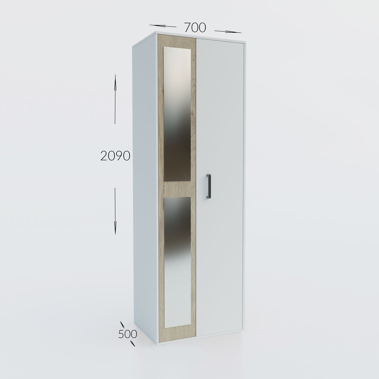 Ντουλάπα Viva Λευκό-Σονόμα 70x50x209