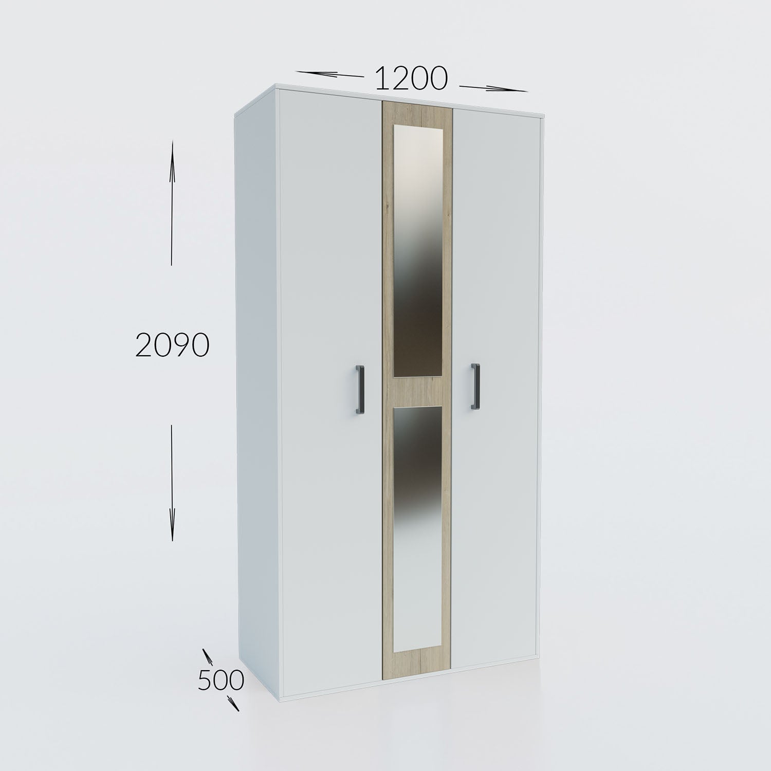 Ντουλάπα Viva Λευκό-Σονόμα 120x50x209