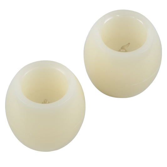 CANDLE 79548 ΣΕΤ 2 x Διακοσμητικά Realistic Κεράκια με LED Εφέ Κινούμενης Φλόγας - Μπαταρίας 12 x CR2032 Μπλε Μπεζ D6 x H5cm