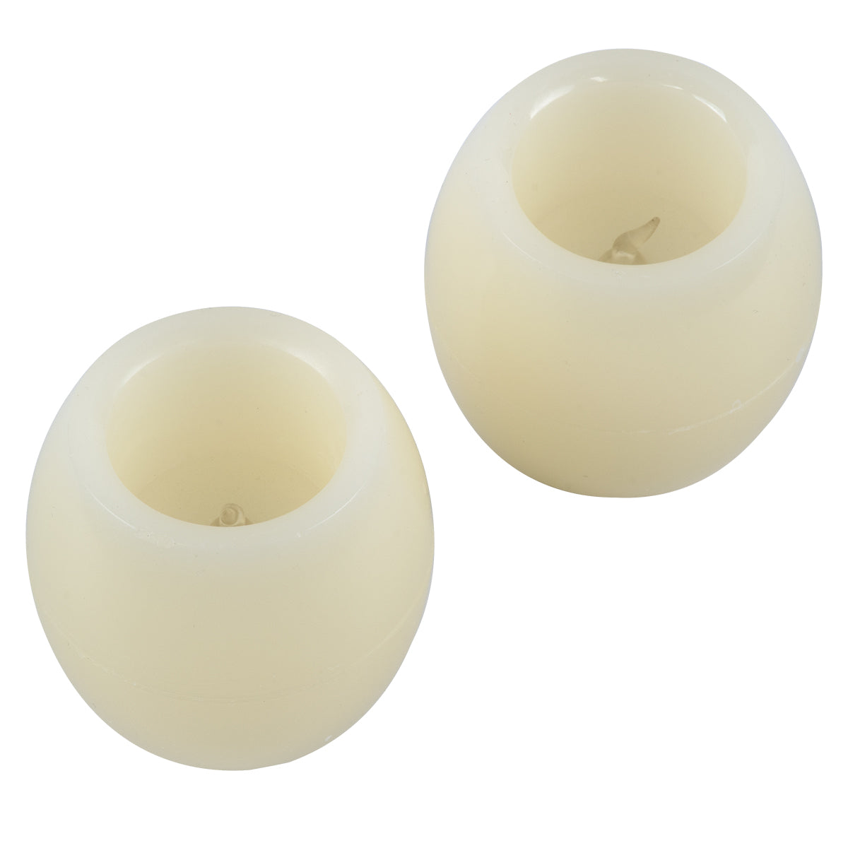 CANDLE 79549 ΣΕΤ 2 x Διακοσμητικά Realistic Κεράκια με LED Εφέ Κινούμενης Φλόγας - Μπαταρίας 12 x CR2032 Θερμό Λευκό 2700K Μπεζ D6 x H5cm