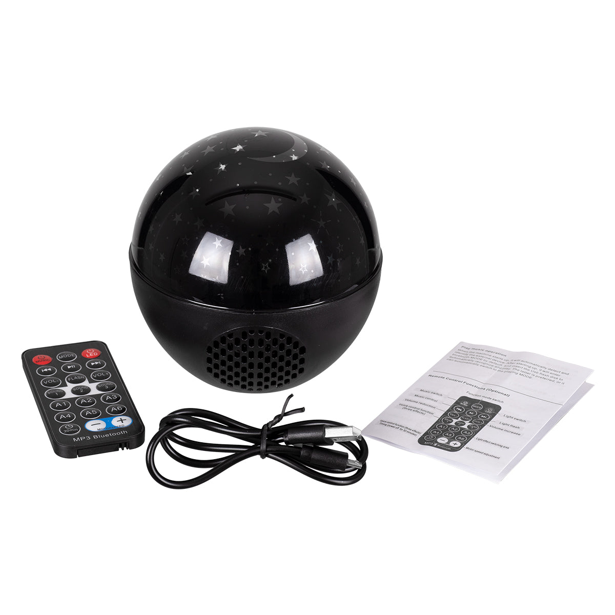 79599 Επιτραπέζιο Διακοσμητικό Φωτιστικό Ειδικών Εφέ NIGHT SKY STARS LED 10W DC 5V 2200mAh Επαναφορτιζόμενο με Bluetooth Speaker - Sound Activated - Καλώδιο Τροφοδοσίας USB και Ασύρματο Χειριστήριο RF 2.4Ghz Πολύχρωμo RGB Dimmable