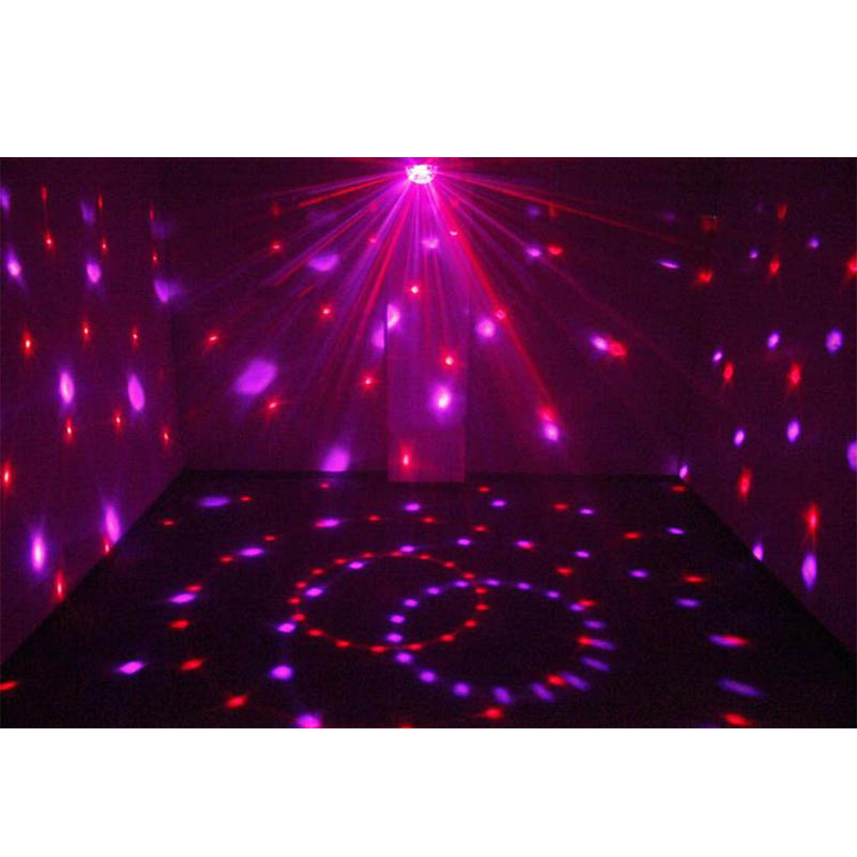 79601-1 LED Party Disco Μπάλα με Περιστρεφόμενα Φωτορυθμικά Εφέ Πολύχρωμη RGB 15W με Sound Control Activated Εφέ και με Ασύρματο Χειριστήριο AC 230V IP20 Μ11 x Π8.6 x Υ13cm