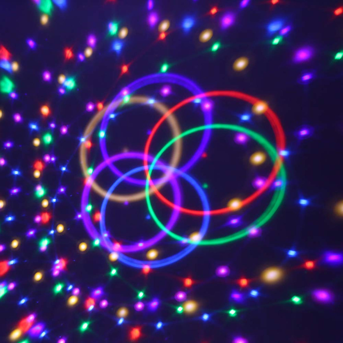 79602 LED Party Disco Μπάλα με Περιστρεφόμενα Φωτορυθμικά Εφέ Πολύχρωμη RGB DMX512 20W με Sound Control Activated Εφέ και με Ασύρματο Χειριστήριο AC 230V IP20 Φ17 x Υ15cm