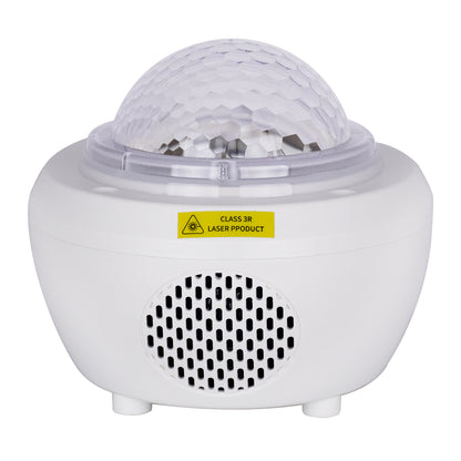 79604 Λευκό Επιτραπέζιο Διακοσμητικό Φωτιστικό Ειδικών Εφέ NIGHT SKY GALAXY 3D LED 10W DC 5V 2200mAh Επαναφορτιζόμενο με Bluetooth Speaker - Sound Activated - Καλώδιο Τροφοδοσίας USB και Ασύρματο Χειριστήριο RF 2.4Ghz Πολύχρωμo RGB Dimmable