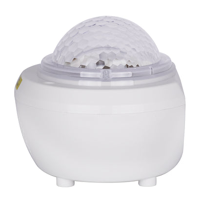 79604 Λευκό Επιτραπέζιο Διακοσμητικό Φωτιστικό Ειδικών Εφέ NIGHT SKY GALAXY 3D LED 10W DC 5V 2200mAh Επαναφορτιζόμενο με Bluetooth Speaker - Sound Activated - Καλώδιο Τροφοδοσίας USB και Ασύρματο Χειριστήριο RF 2.4Ghz Πολύχρωμo RGB Dimmable