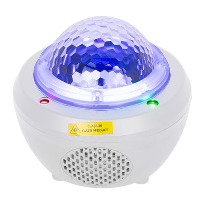 79604 Λευκό Επιτραπέζιο Διακοσμητικό Φωτιστικό Ειδικών Εφέ NIGHT SKY GALAXY 3D LED 10W DC 5V 2200mAh Επαναφορτιζόμενο με Bluetooth Speaker - Sound Activated - Καλώδιο Τροφοδοσίας USB και Ασύρματο Χειριστήριο RF 2.4Ghz Πολύχρωμo RGB Dimmable