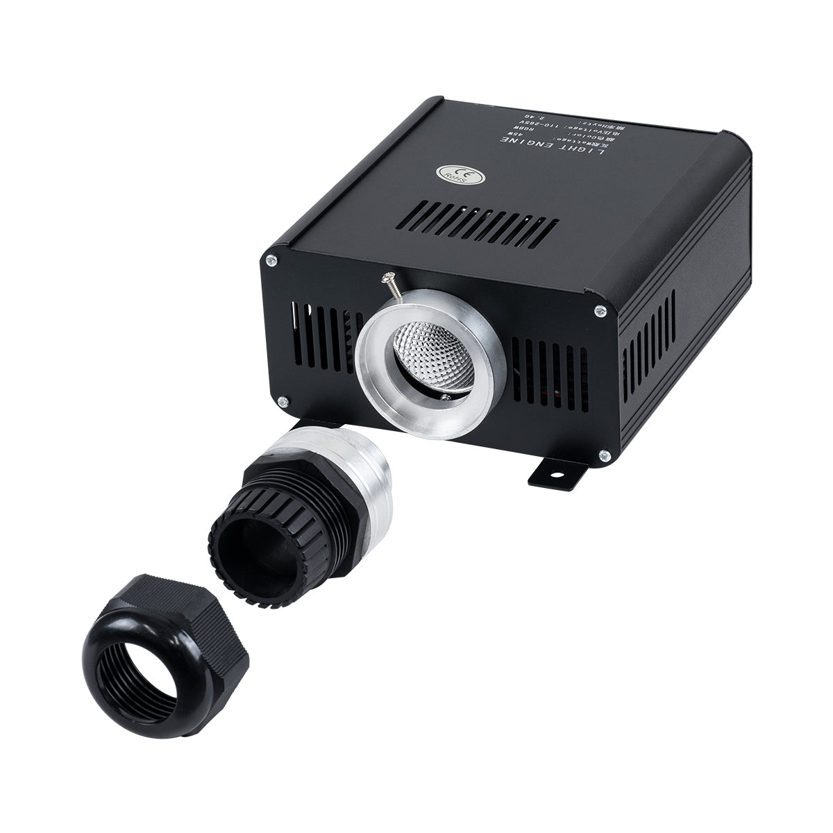 79612 Μηχανή Οπτικής Ίνας Μονής Κεφαλής - Fiber Optic Light Machine Single Head LED 45W AC 220-240V με Ασύρματο Χειριστήριο RF 2.4Ghz Μ14 x Π26 x Υ8.5cm RGBW