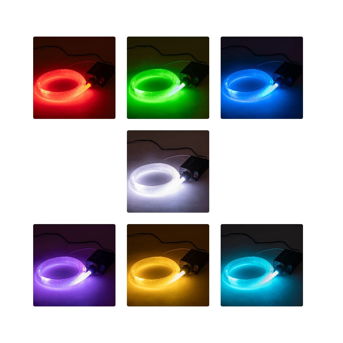 LUMOFIBRA 79613 Κιτ Συστήματος Οπτικής Ίνας με 150τεμ Φ1mm x Μ200cm & RF Ασύρματο Χειριστήριο LED 5W 200lm 1° AC 220-240V IP20 Πολύχρωμο RGB - Μ11.5 x Π9 x Υ4