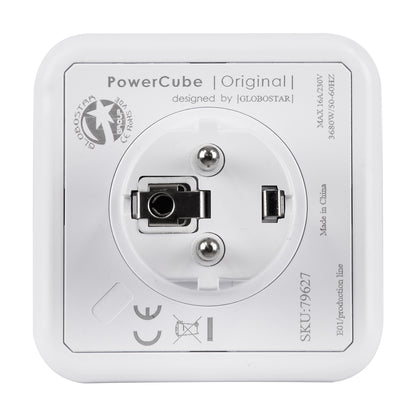 TRAVEL PowerCube PRO Certified 79627 Πολύπριζο 5 Θέσεων με 5 Πρίζες Ασφαλείας Childproof EU Schuko AC 220-240V Μ7.5 x Π11.5 x Υ7.5 - Λευκό με Γκρι - Max Load 3680W/16A