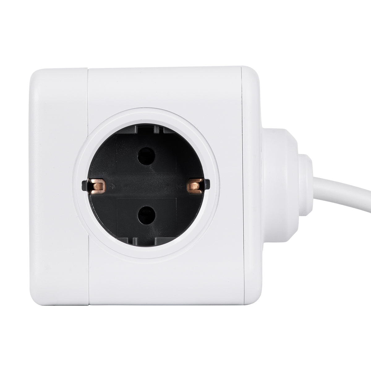 TRAVEL PowerCube PRO Certified 79644 Πολύπριζο 5 Θέσεων με 1.5m Kαλώδιο - 5 Πρίζες Ασφαλείας Childproof EU Schuko AC 220-240V Μ7.5 x Π7.5 x Υ7.5 - Λευκό με Γκρι - Max Load 3680W/16A