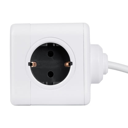 TRAVEL PowerCube PRO Certified 79644 Πολύπριζο 5 Θέσεων με 1.5m Kαλώδιο - 5 Πρίζες Ασφαλείας Childproof EU Schuko AC 220-240V Μ7.5 x Π7.5 x Υ7.5 - Λευκό με Γκρι - Max Load 3680W/16A