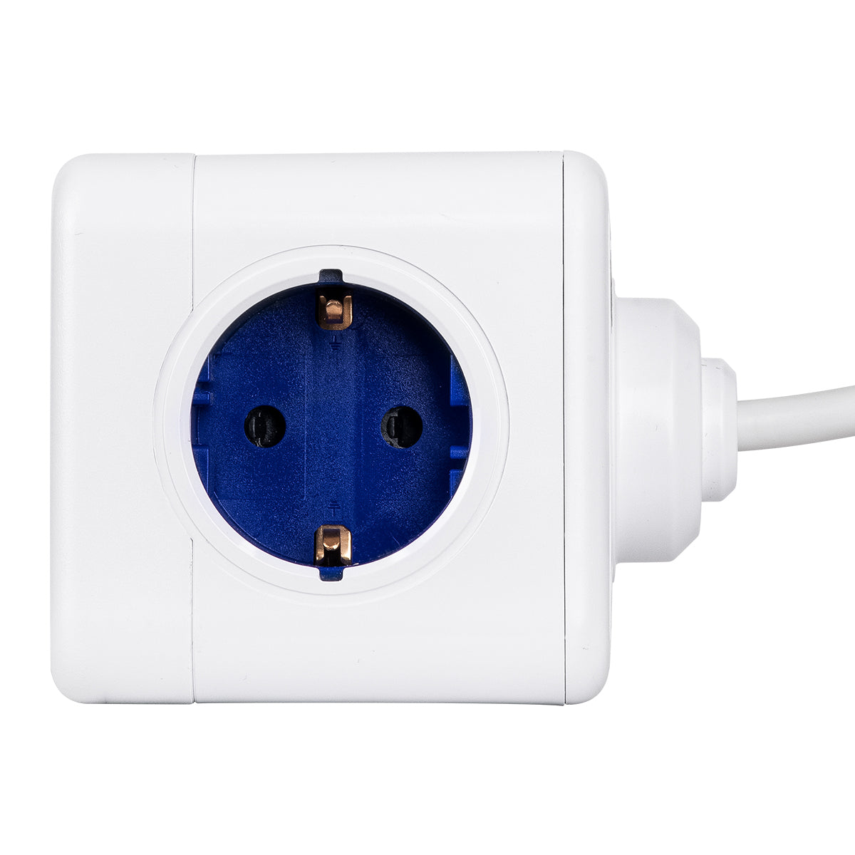 TRAVEL PowerCube PRO Certified 79646 Πολύπριζο 5 Θέσεων με 1.5m Kαλώδιο - 5 Πρίζες Ασφαλείας Childproof EU Schuko AC 220-240V Μ7.5 x Π11.5 x Υ7.5 - Λευκό με Μπλε - Max Load 3680W/16A
