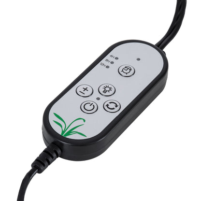 GROWME 79650 Φωτιστικό Ανάπτυξης Φυτών με Ενσωματωμένο Χειριστήριο LED 10W 300lm 120° DC 5V με USB 2.0 IP20 Πολύχρωμο Πλήρους Φάσματος Κόκκινο 660nm & Μπλε 450nm & UVIR 730nm Dimmable - Sanan SMD Chip - Μαύρο - Μ10 x Π30 x Υ36