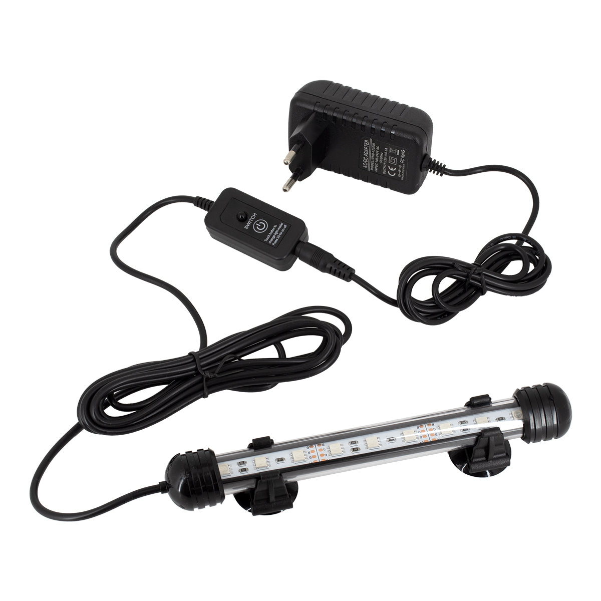 79670 Φωτιστικό Ενυδρείου 18cm LED 2W 180° AC 230V Αδιάβροχο IP68 με Ασύρματο Χειριστήριο IR Πολύχρωμο RGB