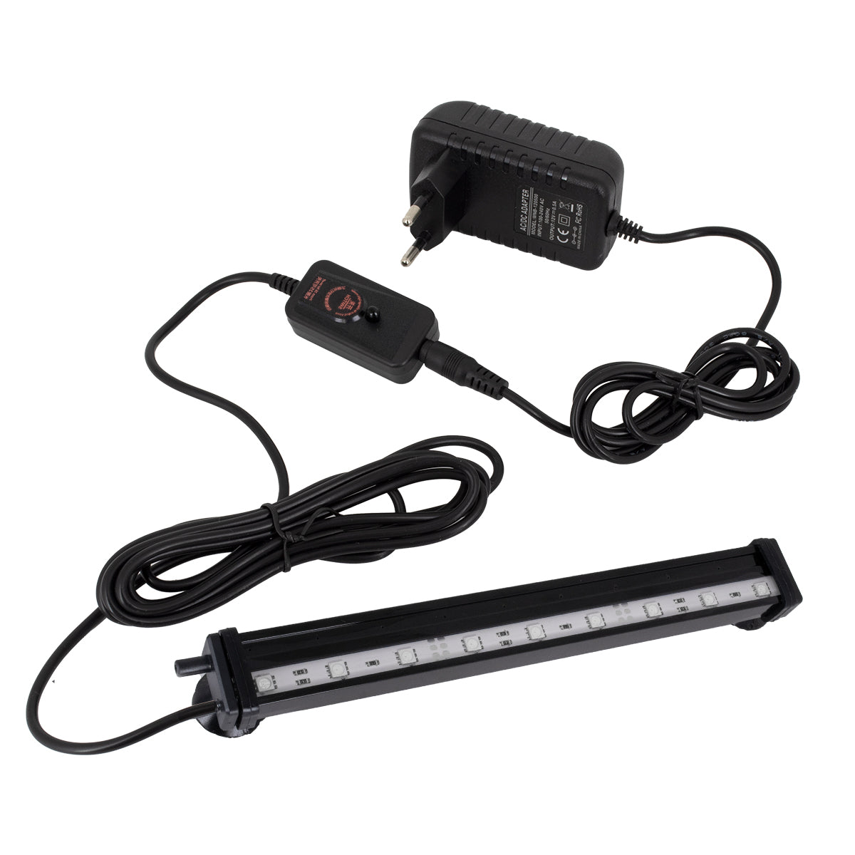 79674 Φωτιστικό Ενυδρείου & Οξυγονωτής / Μηχανισμός Φυσαλίδων 23cm LED 6W 180° AC 230V Αδιάβροχο IP68 με Ασύρματο Χειριστήριο IR Πολύχρωμο RGB Dimmable