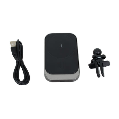 79695 Μαγνητική Βάση Κινητού Αυτοκινήτου Max 15W USB σε USB Type-C με Κλιπ στον Αεραγωγό - Ασύρματη Φόρτιση MagSafe QuickCharge 3.0