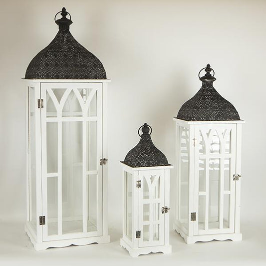 S/3 ΦΑΝΑΡΙΑ ΜΕΤΑΛΛΙΚΑ-ΞΥΛΙΝΑ ΛΕΥΚΑ 31.5x31.5x97 / 24.5x24.5x72 / 17x17x49.5
