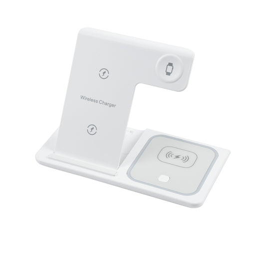 79706 Επιτραπέζια Σταθερή Βάση Ασύρματης Φόρτισης Fast Charging για Κινητά - Earphones - Smart Watches 15W Max - Λευκό