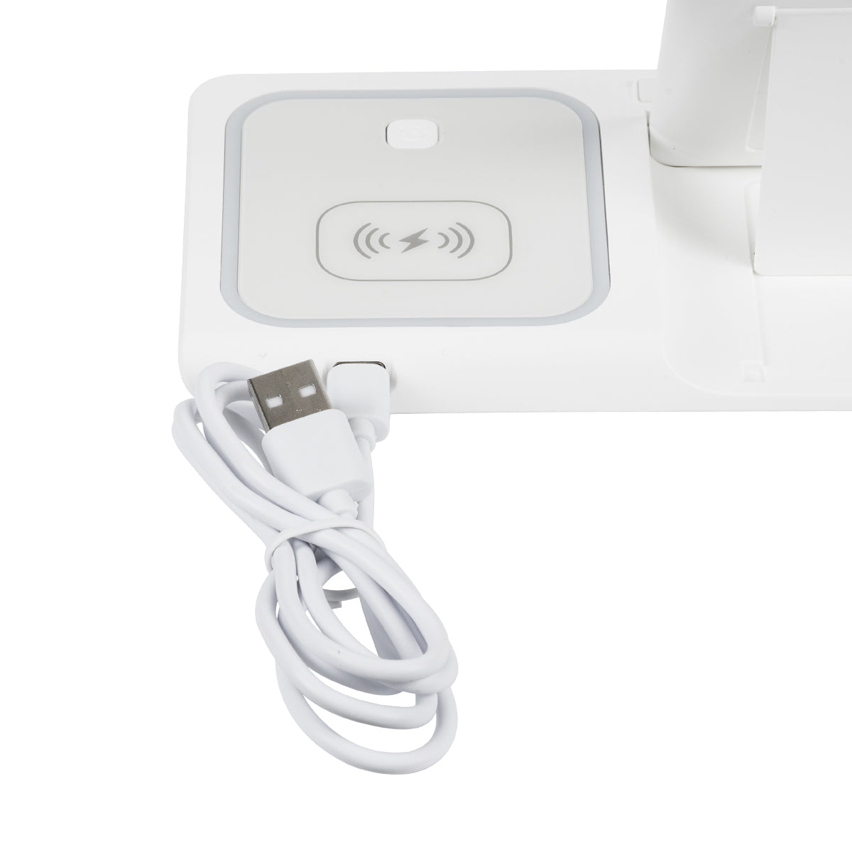 79706 Επιτραπέζια Σταθερή Βάση Ασύρματης Φόρτισης Fast Charging για Κινητά - Earphones - Smart Watches 15W Max - Λευκό
